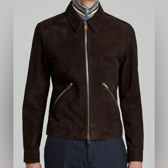 NWT Mens Paul Smith M Black Suede Leather Jacket - Picture 10 of 13